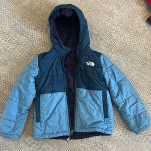 North Face reversible Mount Chimbo full zip hooded jacket, size 5T
